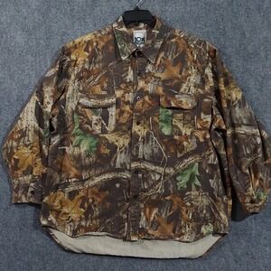 10X Shirt Mens 2XL Camouflage Advantage Timber Hunting Button Down Cotton Field‎